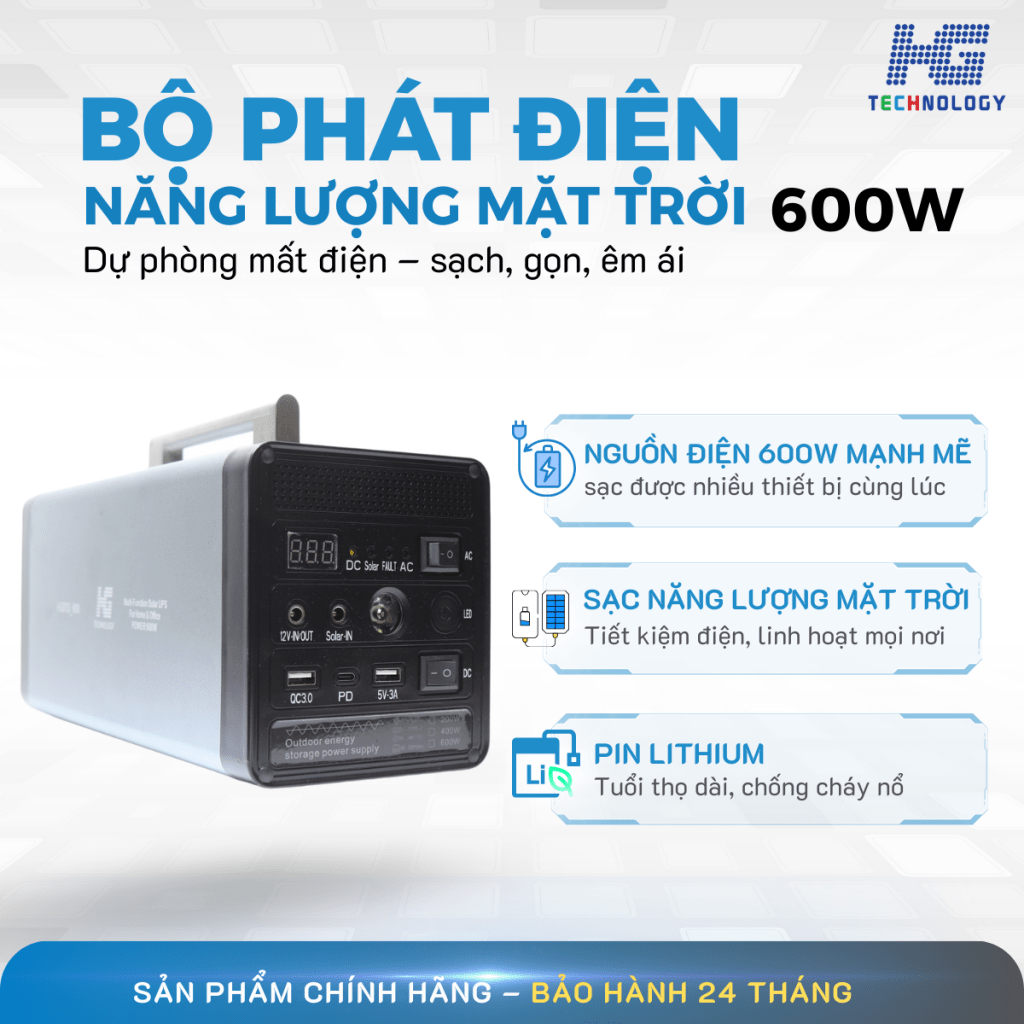 Bình lưu trữ điện năng lượng mặt trời (Mã BTDHG_600)
